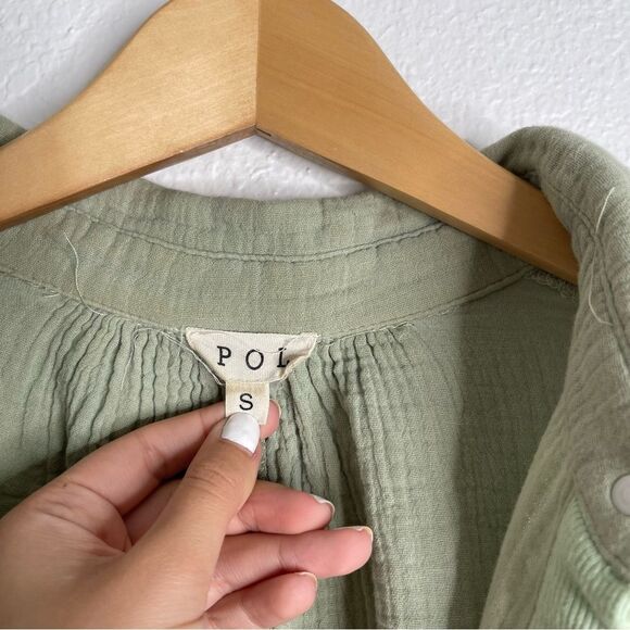 POL Patchwork Button Down Shirt Gauze Size Small - Picture 5 of 7